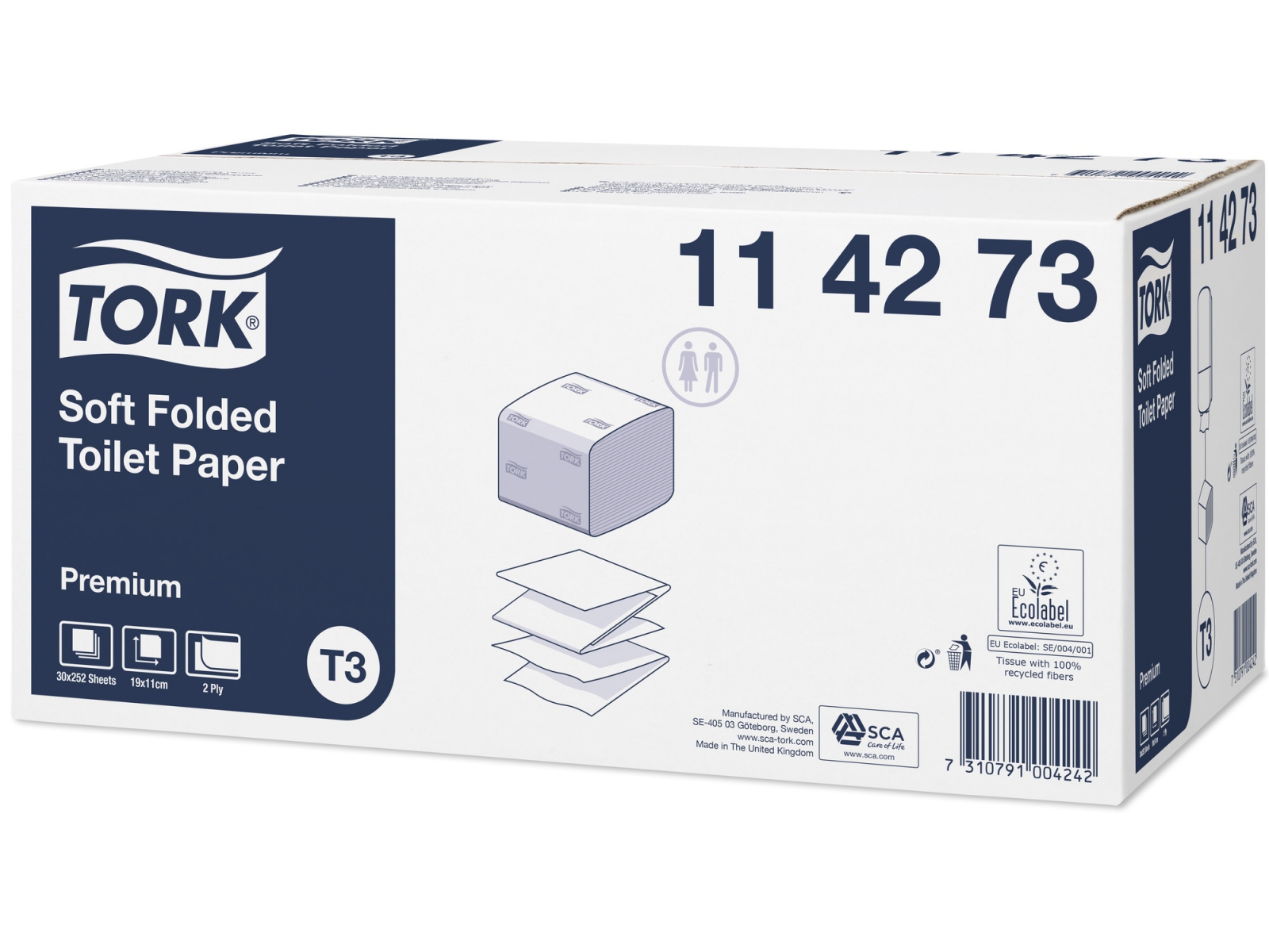 Papier toaletowy w listkach Tork 114273 Premium T3 x30